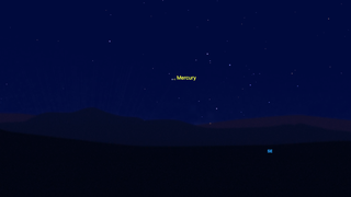 night sky graphic showing mercury in the night sky shining bright